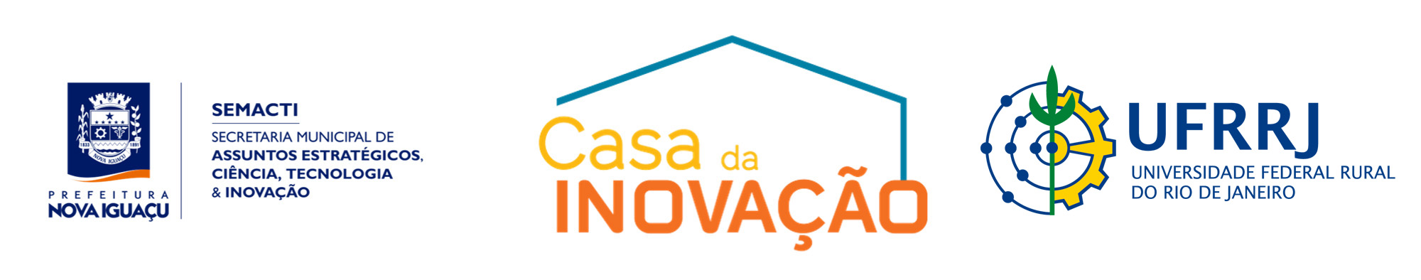 Logo da Casa da Inovação, prefeitura e da marca InovaIguaçu