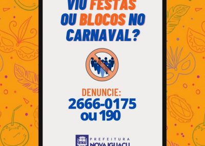 Nova Iguaçu vai coibir festas e blocos de rua durante Carnaval