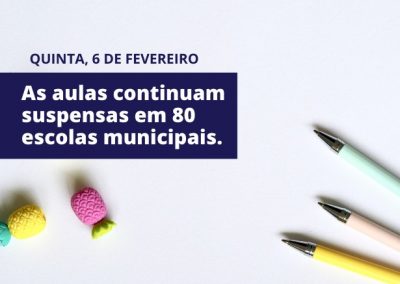 Oitenta escolas de Nova Iguaçu seguem com aulas suspensas por causa da qualidade da água