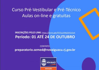 Nova Iguaçu oferece 200 vagas de curso preparatório gratuito