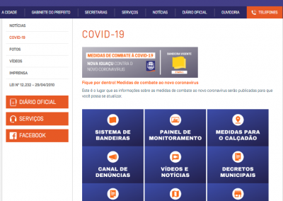 Prefeitura de Nova Iguaçu lança página em seu site com informações sobre a Covid-19 na cidade